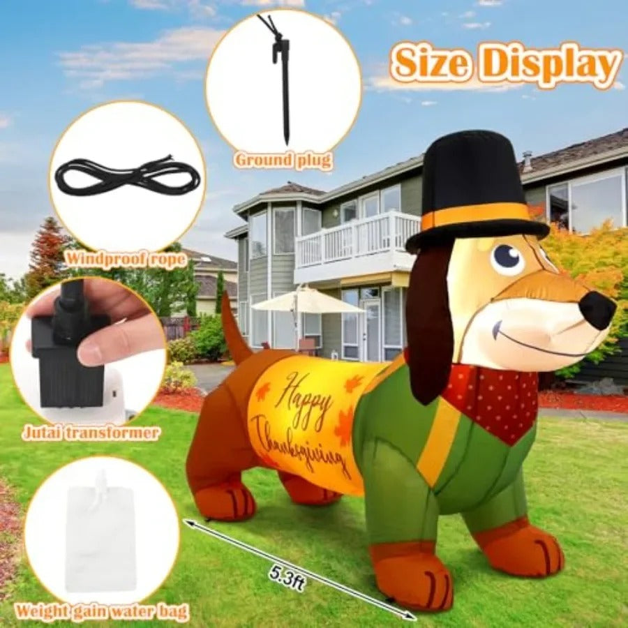 Happy Thanksgiving Dachshund Dog Inflatable