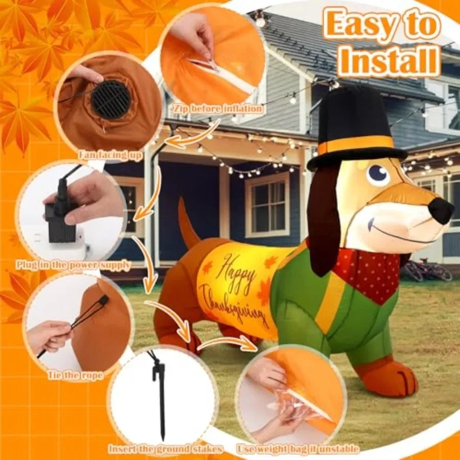 Happy Thanksgiving Dachshund Dog Inflatable